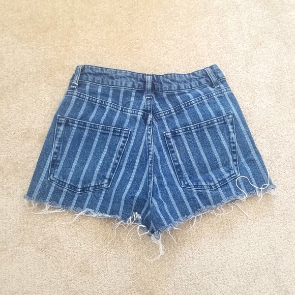 Topshop moto mom size 4 denim striped shorts - Picture 3 of 7